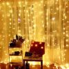 Christmas Lights Curtain Garland Merry Christmas Decorations For Home Christmas Ornaments Xmas Gifts Navidad 2024 New Year Decor Warm Color