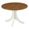 Mid-Century Solid Wood 5-Piece Round Dining Table Set;  Kitchen Table Set with Upholstered Chairs for Small Places