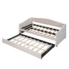 Upholstered Daybed Sofa Bed Twin Size With Trundle Bed and Wood Slat