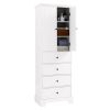 Storage Cabinet with 2 Doors and 4 Drawers for Bathroom, Office, Adjustable Shelf, MDF Board with Painted Finish