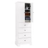 Storage Cabinet with 2 Doors and 4 Drawers for Bathroom, Office, Adjustable Shelf, MDF Board with Painted Finish