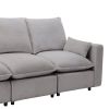 3 Seat Sofa with Removable Back and Seat Cushions and 2 pillows,Teddy Fabric Couch for Living Room, Office, Apartment