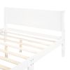 Queen Size Wood Platform Bed with Headboard and Wooden Slat Support