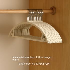 Plastic Hanger Flocking Hanger Non-slip (Option: Creamy White-45.5x20.5cm)
