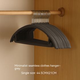 Plastic Hanger Flocking Hanger Non-slip (Option: Gray-45.5x20.5cm)
