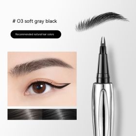 Waterproof Sweat-proof No Fading Smudging Natural Long Lasting Eyebrow Pencil (Option: 03 Soft Gray Black)