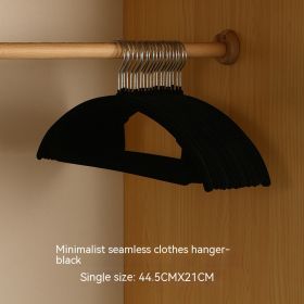 Plastic Hanger Flocking Hanger Non-slip (Option: Black-45.5x20.5cm)