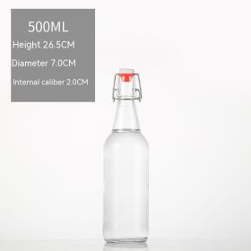 Glass Transparent Sealed Liquor Storage Bottle Wine Fermentation Jar (Option: 500ml New)