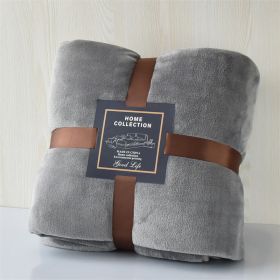 Nap Travel Solid Color Flannel Thickened Blanket (Option: Gray-100x150cm)