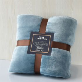 Nap Travel Solid Color Flannel Thickened Blanket (Option: Gray Blue-100x150cm)