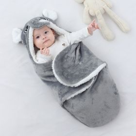 Newborn Baby Swaddling Quilt Baby's Blanket Swaddling (Option: Gray-9M)
