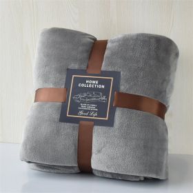 Nap Travel Solid Color Flannel Thickened Blanket (Option: Gray-180X200cm)