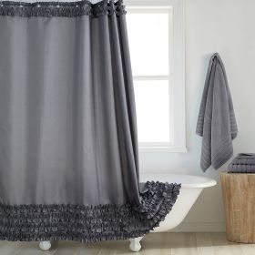 Environmentally Friendly Polyester Fabric Thickened Waterproof Shower Curtain (Option: Gray-140CM Wide X200CM High)