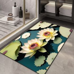 Soft Diatom Ooze Floor Bathroom Absorbent Bathroom Step Mat Quick-drying Non-slip Toilet Door Mat (Option: Three Dimensional Flower 11-50X80cm35mm)