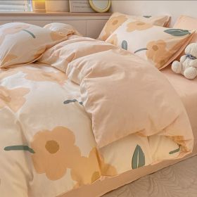 Washed Cotton Four-piece Bedding Set (Option: Spring Warm Sun-150cm)