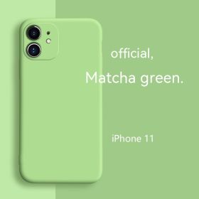 All-inclusive Soft Protection Liquid Silicone Phone Case Fine Hole (Option: Jasmine tea green-IPhone14pro)