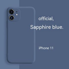 All-inclusive Soft Protection Liquid Silicone Phone Case Fine Hole (Option: Sapphire Blue-IPhone15pro)