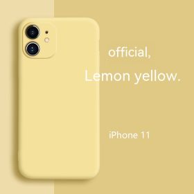 All-inclusive Soft Protection Liquid Silicone Phone Case Fine Hole (Option: Yellow-IPhone15pro)