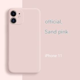 All-inclusive Soft Protection Liquid Silicone Phone Case Fine Hole (Option: Sand Pink-IPhone14promax)