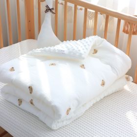 Children's Pure Cotton Wrinkled Gauze And Bean Down Quilt (Option: Heart Bear-Autumn And Winter)