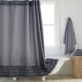 Environmentally Friendly Polyester Fabric Thickened Waterproof Shower Curtain (Option: Gray-160CM Wide X183CM High)