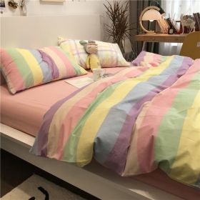 Washed Cotton Four-piece Bedding Set (Option: Rainbow Bridge-200cm)
