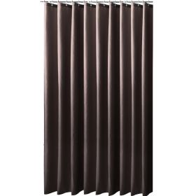 Waterproof Shading Shower Partition Curtain Punch-free (Option: Coffee Color-120 Width 180 Height Hook)