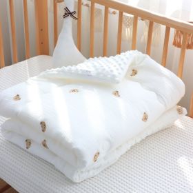 Children's Pure Cotton Wrinkled Gauze And Bean Down Quilt (Option: Heart Bear-Autumn And Winter Thick)