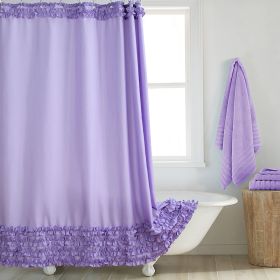 Environmentally Friendly Polyester Fabric Thickened Waterproof Shower Curtain (Option: Purple-183CM Wide X240CM High)