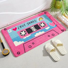Doorway Foot Mat Thick Cashmere Carpet (Option: Pink-60x90cm)