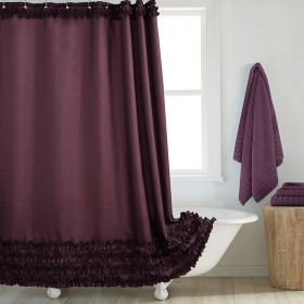 Environmentally Friendly Polyester Fabric Thickened Waterproof Shower Curtain (Option: Coffee-183CM Wide X200CM High)
