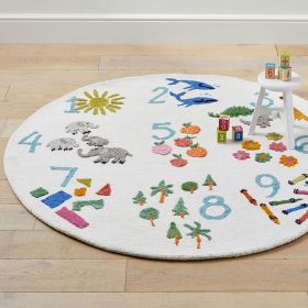 Cartoon Style Children's Room Cashmere Carpet Round (Option: Small Animal-180 × 180cm Cashmere)
