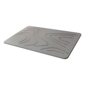 Bathroom Mats Diatom Ooze Hard Pad Non-slip Absorbent Diatomite Entrance Toilet Bathroom Step Mat (Option: Gray Mountain Bend-40x30cm)